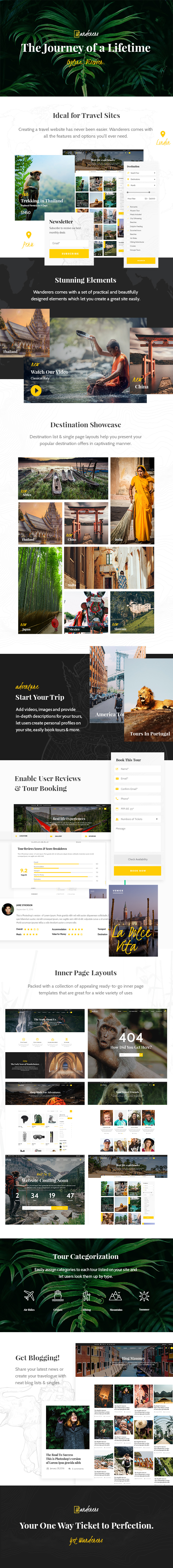 WordPress theme Wanderers - An Adventurous Theme for Travel and Tourism (Travel)